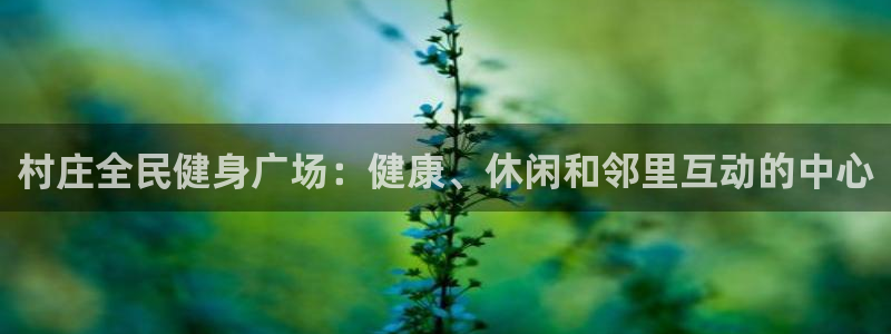 尊龙凯时几百万怎么下：村庄全民健身广场：健康、休闲和邻里